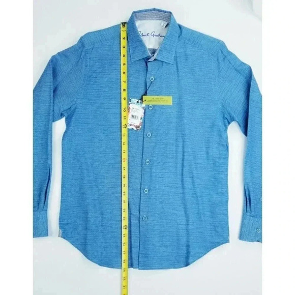 Robert Graham Size Small Classic Mens Linen Blend Brixton Embroidered Logo Shirt - Picture 9 of 10